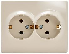 Розетка с заземлением Lezard Karina 1-м. 2 мод. кремовый картинка